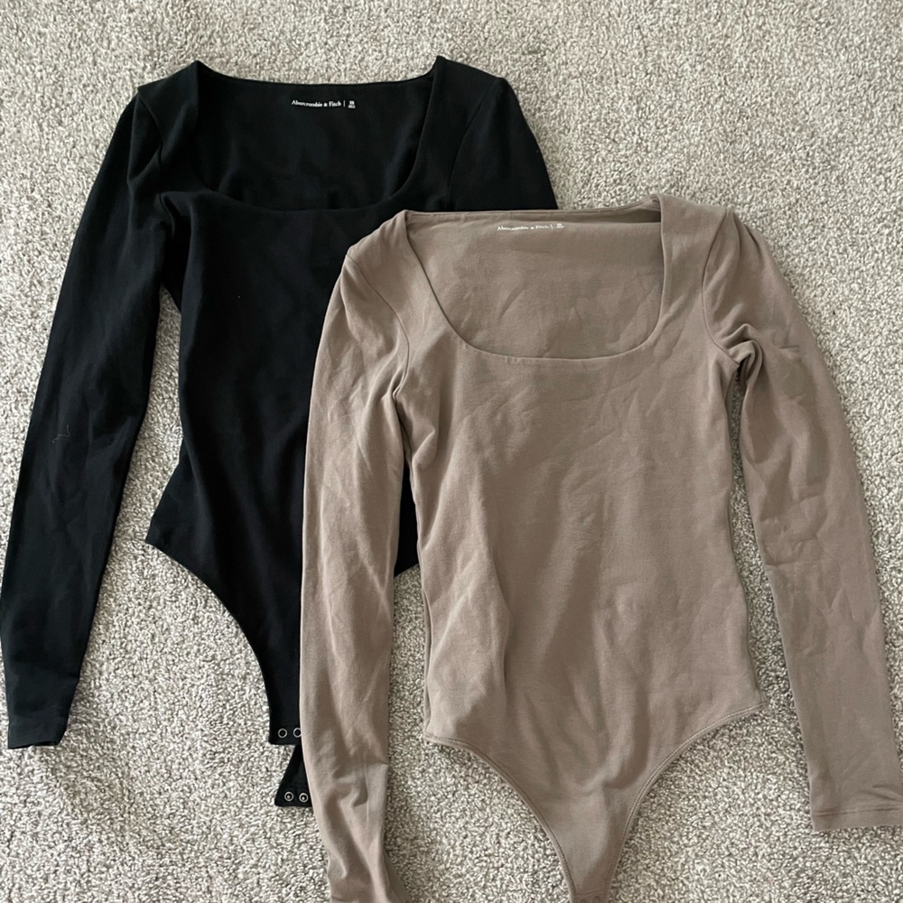 Abercrombie & Fitch Black and Tan Bodysuits